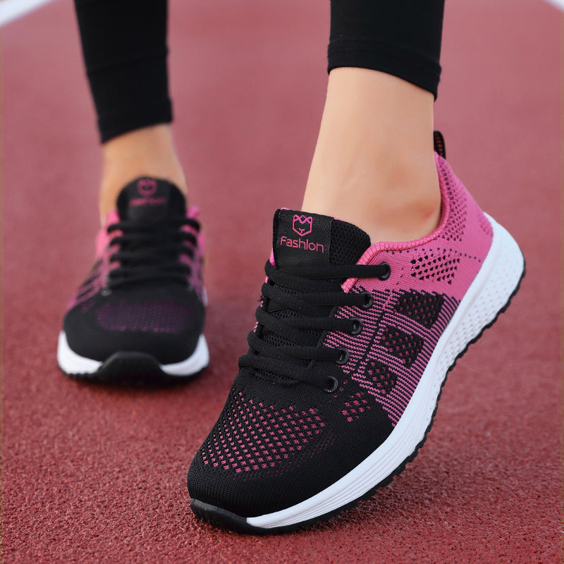 Athletic Mesh Lace Up Walking Shoes