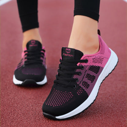 Athletic Mesh Lace Up Walking Shoes