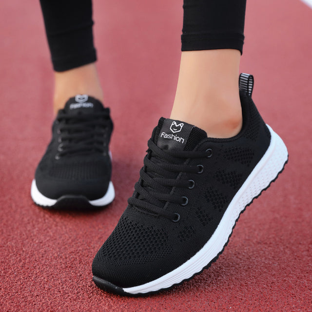 Athletic Mesh Lace Up Walking Shoes