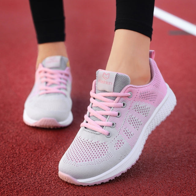 Athletic Mesh Lace Up Walking Shoes