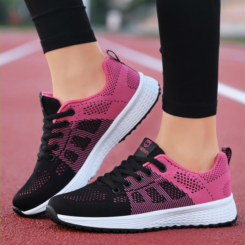 Athletic Mesh Lace Up Walking Shoes