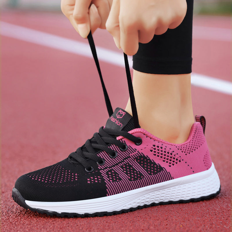 Athletic Mesh Lace Up Walking Shoes