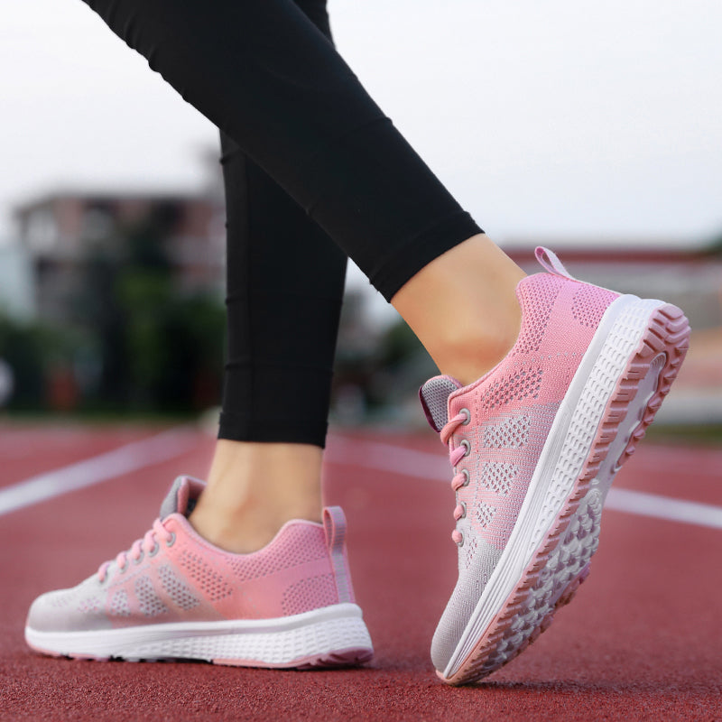 Athletic Mesh Lace Up Walking Shoes