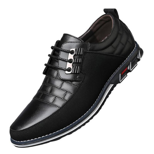 Textured Leather Lace-Up Shoes