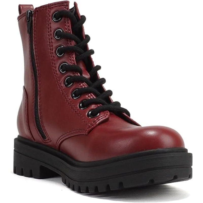 Lace Up Side Zipper Boots