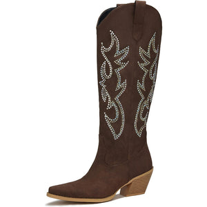Printed Tall Boots With Zip