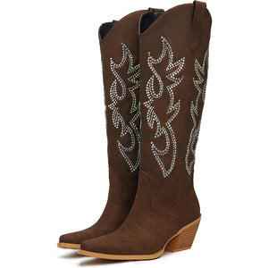 Printed Tall Boots With Zip